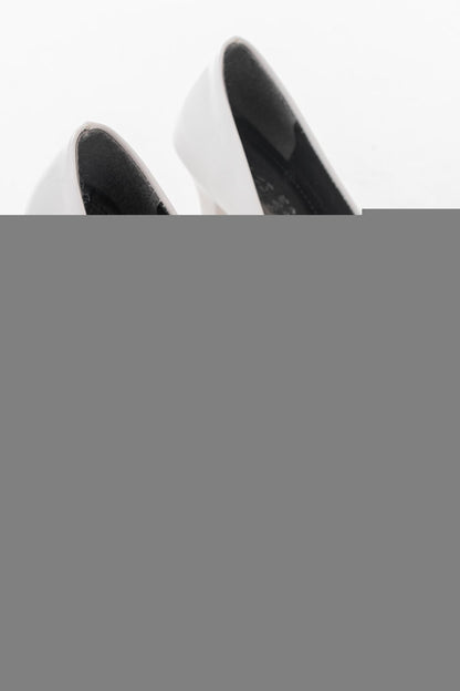 ST-001 Beyaz Rugan Günlük 9 cm Topuklu Bayan Stiletto Ayakkabı
